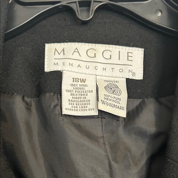 Women’s vintage Maggie McNaughton 100% new wool jacket blazer black 18W pockets - Picture 2 of 3